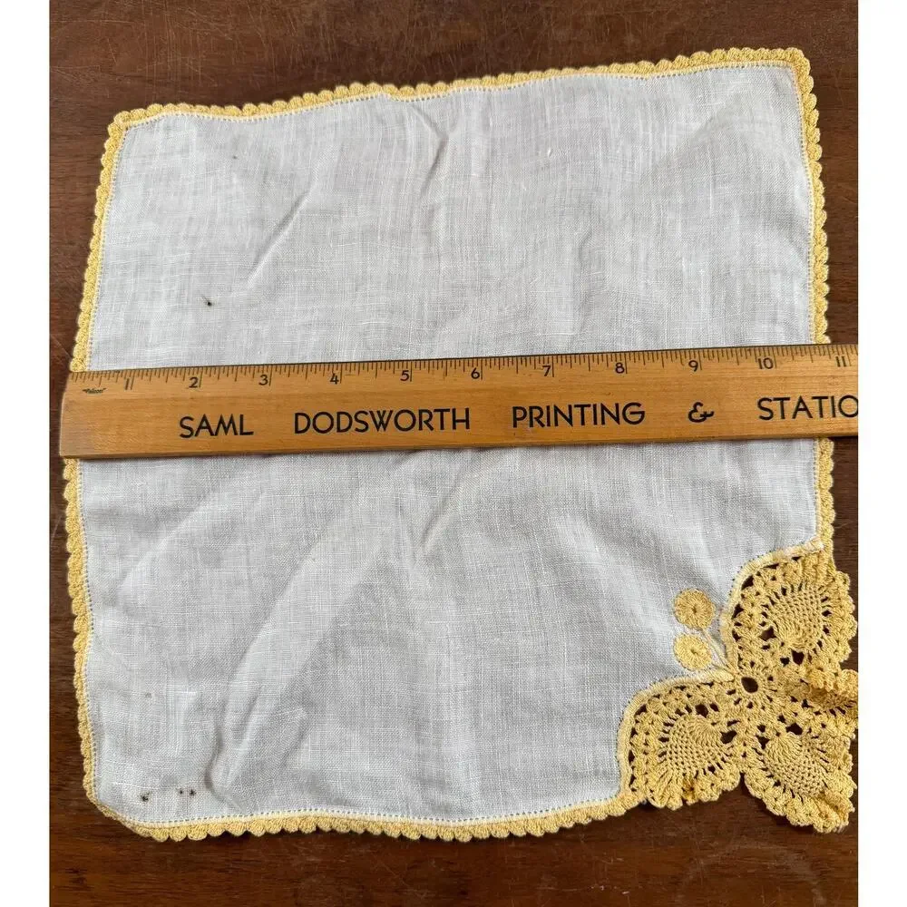 Vintage Handkerchiefs Lot of 3 Crochet Embroidered Floral Linen Hankies